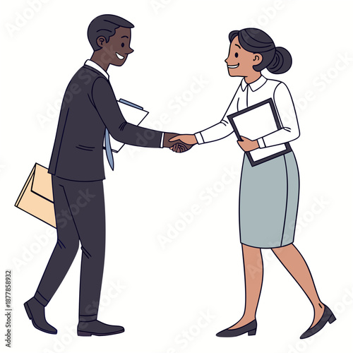 Business professionals shaking hands