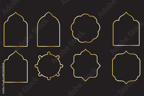 Vector set of decorative frames for Muslim and Hindu celebrations. Perfect for Eid, Ramadan, Diwali, and festive invitations.