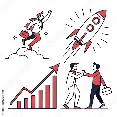 Business success and growth illustration