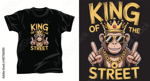 Monkey graphic vector t shirt design Print.