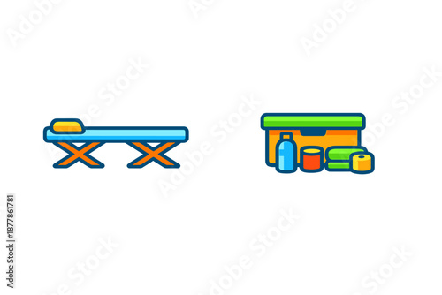 Medical cot and first aid kit