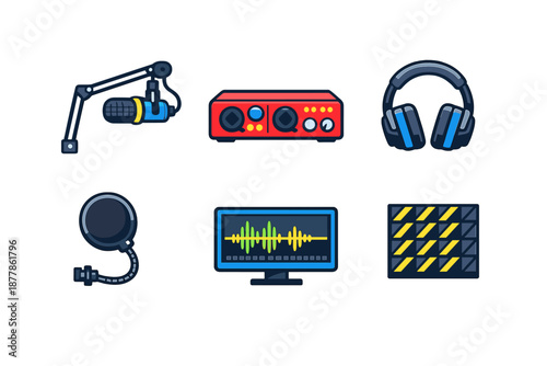 Audio recording equipment icons