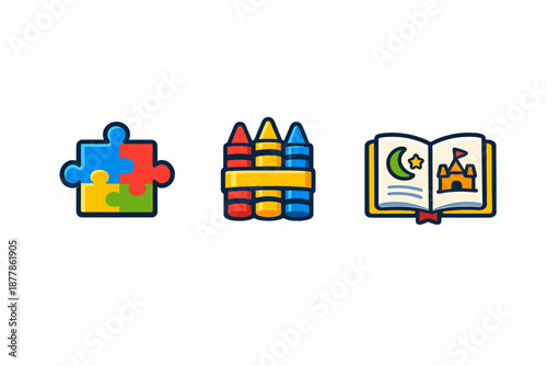 Children's Toys and Activities Icons