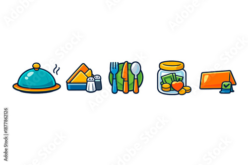 Set of restaurant and dining icons