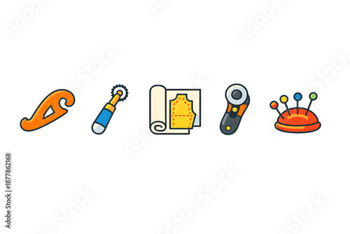 Sewing and Tailoring Tools Icons