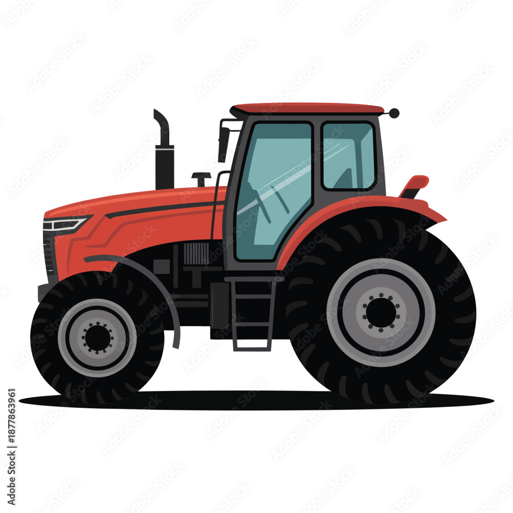 Obraz premium red tractor isolated