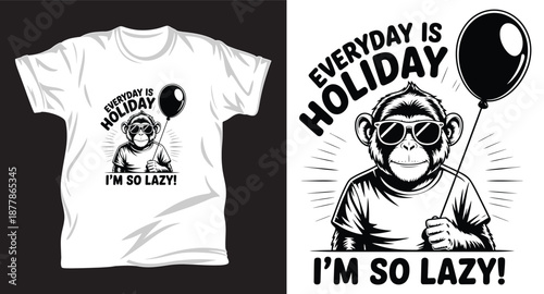 Monkey graphic vector t shirt design Print.
