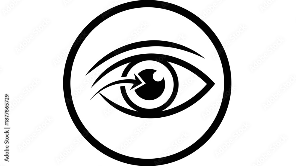 Obraz premium Simple Black and White Eye Icon.