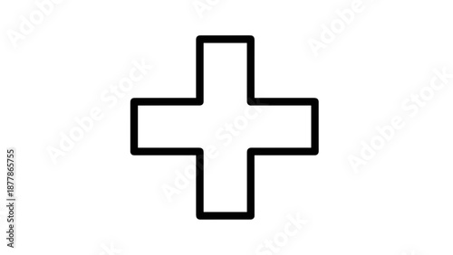 Simple Black and White Plus Sign.