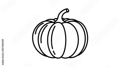 Simple Line Art Pumpkin Illustration for Autumn and Halloween Design