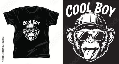Monkey graphic vector t shirt design Print.