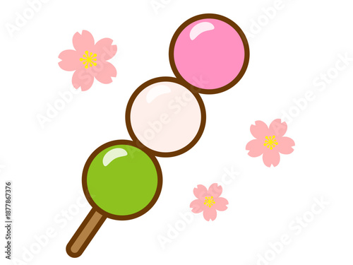 シンプルな三色団子のイラスト素材