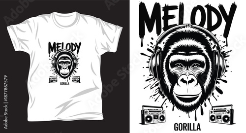 Monkey graphic vector t shirt design Print.