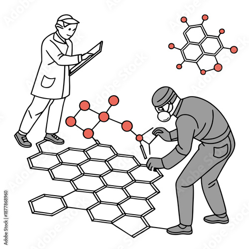 Surface Chemistry Technology Interaction Concept Showing Abstract Molecular Bonding and Interface Science on a Technical Background