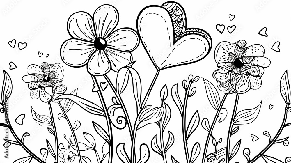 Fototapeta premium Adult colouring book page
