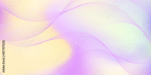 Cloudy light skyfall violet gradient mesh wallpaper. Pastel purple white yellow gradient background. Blurry pale lavender lemon design fon. Periwinkle template for wedding invitation rsvp ads mockup.