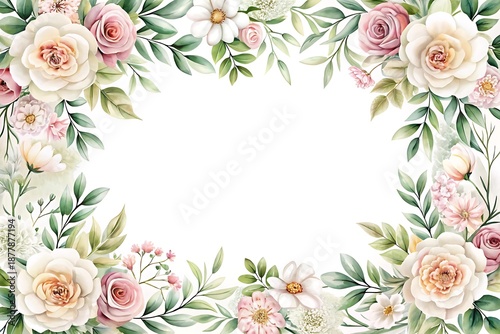 White background with a flowery border