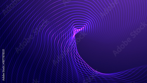 Bilde på lerret Abstract digital wave background ultramarine waves digital space gradient liquid