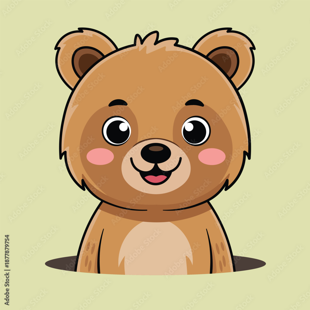 Obraz premium Sweet Forest Creatures – Animal Bear Mascot Vector
