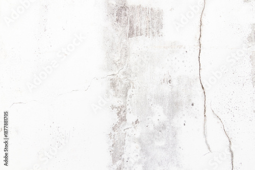 Empty interior for design, Old concrete white wall crack. Dirty cement wall texture and background.