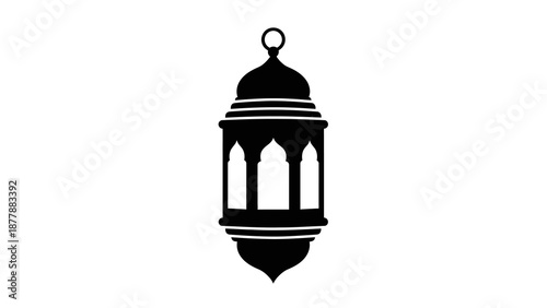 Black lantern silhouette for islamic festival design