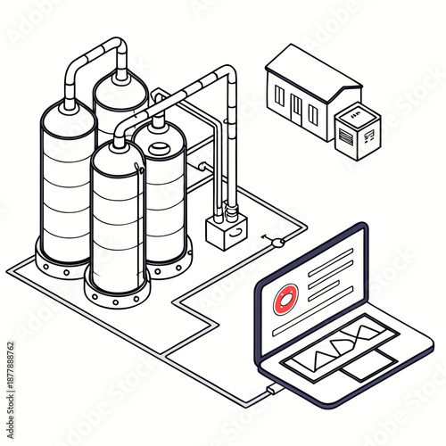 Digital integration in the chemical industry featuring connected smart systems for modern manufacturing and automated laboratory processing.