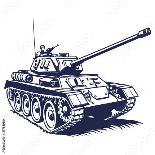 Illustrated military tank