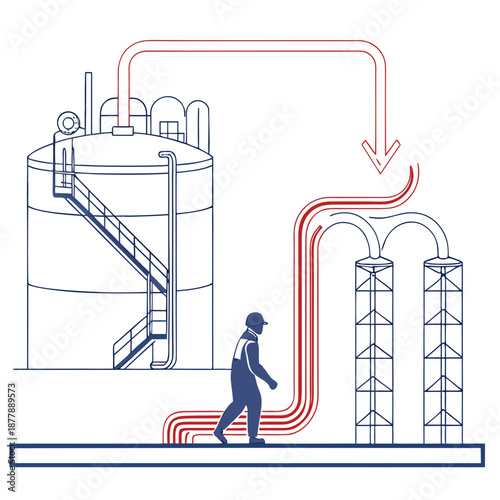 Industrial Chemical Fluid Circulation Concept with Loop Piping System