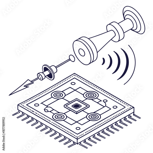 Smart sensing material technology, abstract visualization of signal response representing advanced sensors and intelligent systems.