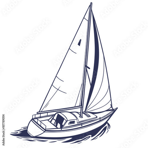 Sailing boat illustration