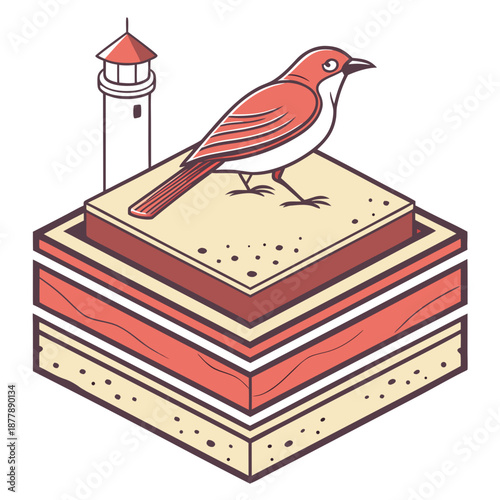 Detailed vector art of stacked composite material layers, showcasing structural integrity and advanced engineering with blue and grey tones