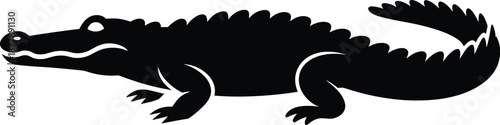 Stylized alligator silhouette swimming reptile vector illustration design for wildlife conservation projects nature blog educational resources zoology study guides children's books animal themed marke