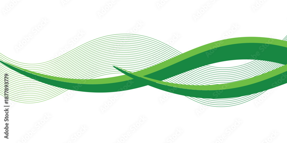 Fototapeta premium Abstract White and Green wave wide background bannerAbstract White and Green wave wide background banner, EPS 10