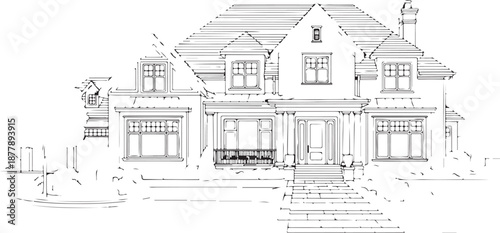 Illustration of a Crashed Airplane Wreckage in a Mountainous Landscape