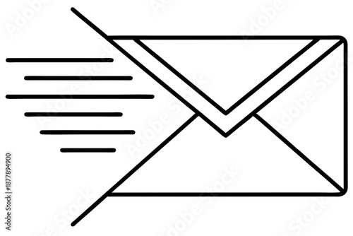 Modern Email Marketing Symbol – Speed Envelope Outline SVG
