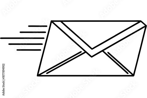 Modern Email Marketing Symbol – Speed Envelope Outline SVG