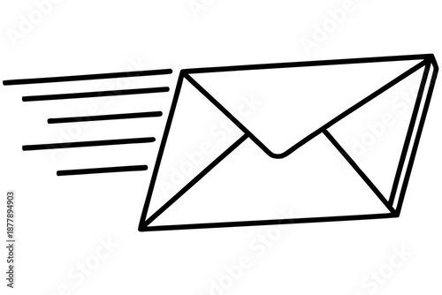 Modern Email Marketing Symbol – Speed Envelope Outline SVG