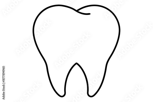 Outlined Molar Tooth – Minimal Line Icon for Dentist Branding
