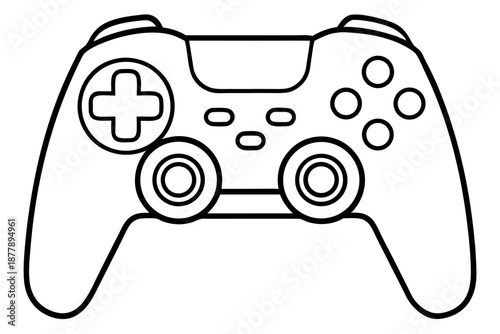 Outlined Gaming Controller – Modern Esports Logo Vector