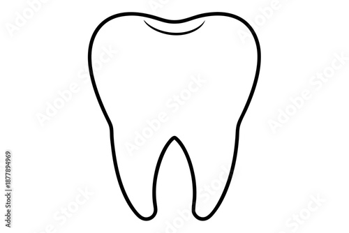 Outlined Molar Tooth – Minimal Line Icon for Dentist Branding