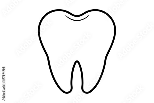 Outlined Molar Tooth – Minimal Line Icon for Dentist Branding