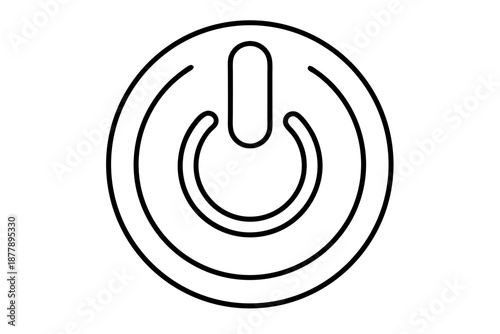 Outlined Power Button Icon – Minimal Line Art On Off Symbol for Digital Startups