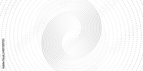 Abstract white background with black circle rings. Digital future technology concept. element modern