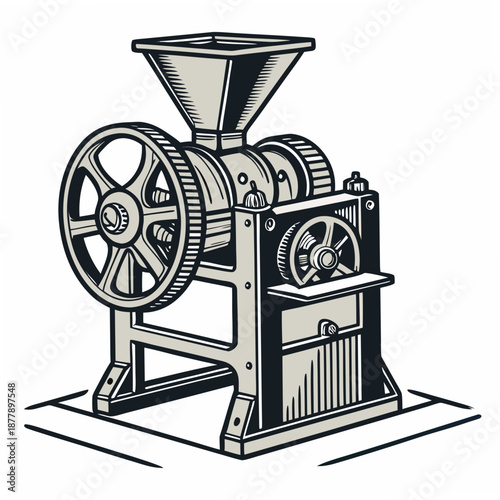 Vintage grain mill machine