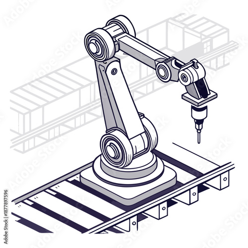 Industrial robot arm in action