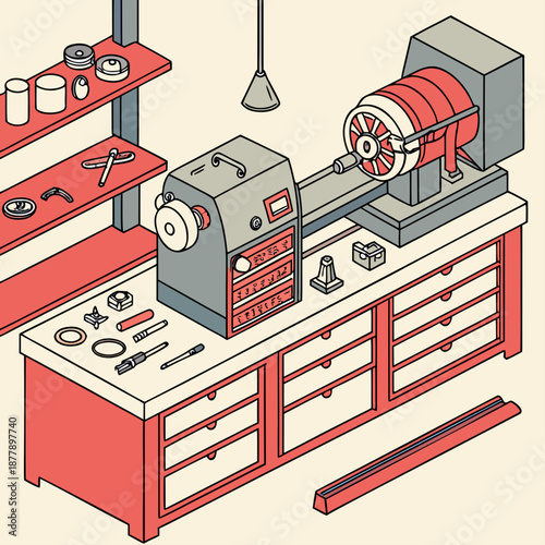 Woodworking lathe setup