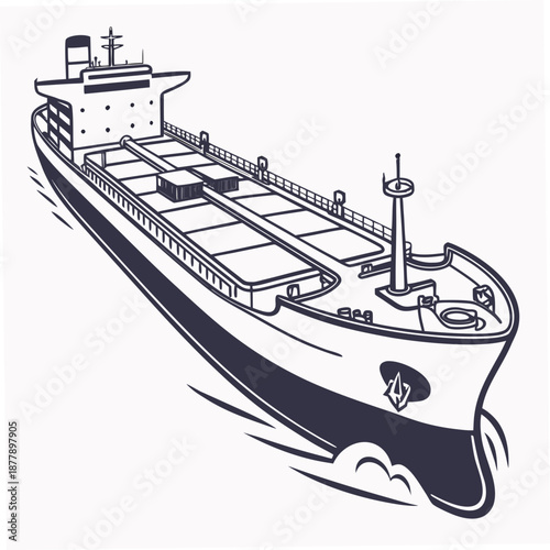 Illustrated cargo ship