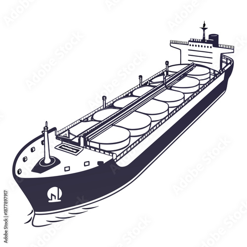 Cargo ship illustration
