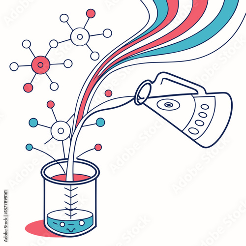 Abstract visualization of industrial solvent chemistry and liquid interactions, showing molecular mixing and reactions.