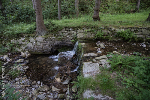 Szklarki Waterfall in Piechowice , Poland 01 July 2025, visiting the park with the Szklarki waterfall located in the forest.